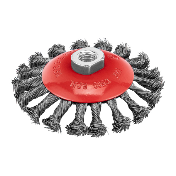 Щетка для УШМ, 115 мм, М14, "тарелка", крученая проволока 0.5 мм Matrix