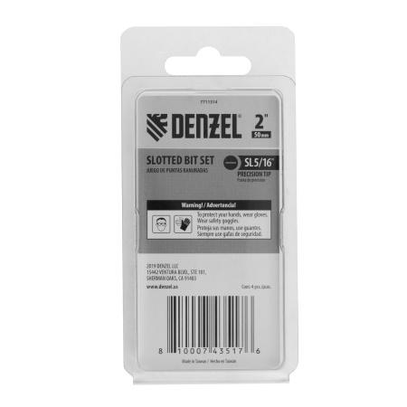 Набор бит, SL5/16"x2", 4 шт. Denzel