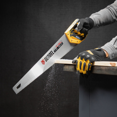 Ножовка по дереву, 500 мм, 11 TPI, зуб 3D, двухкомпонентная рукоятка Denzel цена