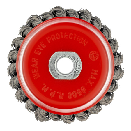 Щетка для УШМ, 100 мм, М14, "чашка", крученая проволока 0.35 мм Matrix