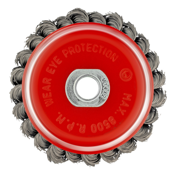 Щетка для УШМ, 100 мм, М14, "чашка", крученая проволока 0.35 мм Matrix