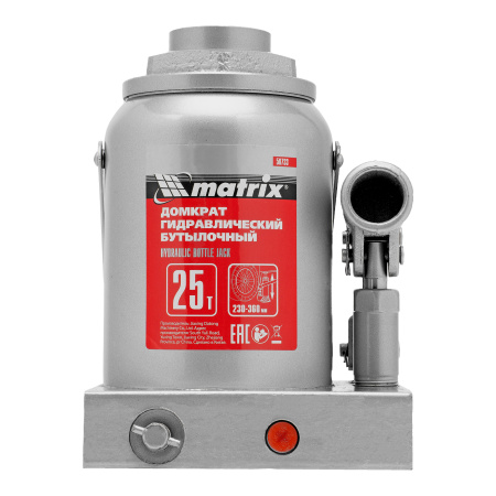 Домкрат гидравлический бутылочный, 25 т, высота подъема 230-360 мм Matrix цена