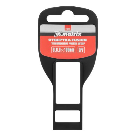 Отвертка Fusion, SL6 х 100 мм, CrV, трехкомпонентная рукоятка "Anti slip" Matrix