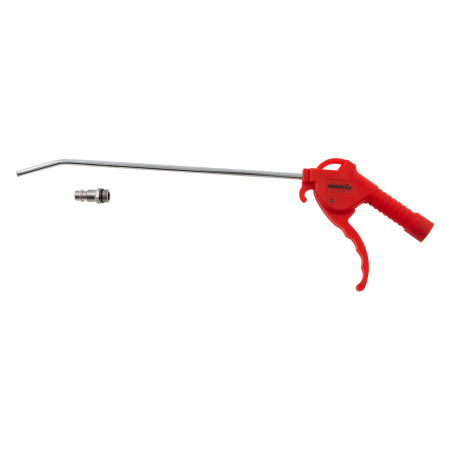 Пистолет продувочный с удлиненным изогнутым соплом, пневматический, 270 мм Matrix цена