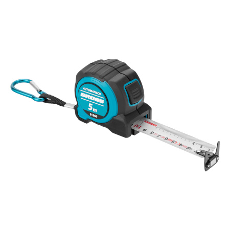 Рулетка "Automatisch", 5 м х 32 мм, нейлон, магнит, двустор. разметка, антиизлом, автоcтоп Gross цена