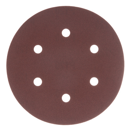 Круг абразивный на ворсовой подложке под "липучку", перфорированный, P 120, 150 мм, 5 шт Matrix