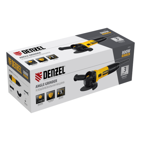 Углошлифовальная машина AGL115-800, 800 Вт, 115 мм, 11000 об/мин Denzel