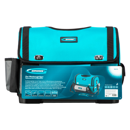 Переноска для инструмента, 400х225х300мм, пластиковое дно, наплечный ремень Gross цена