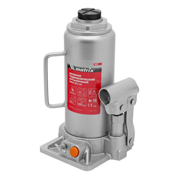 Домкрат гидравлический бутылочный, 10 т, h подъема 230-460 мм Matrix цена