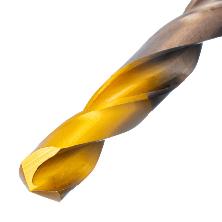 Набор сверл по металлу, 1-10 мм, Р6М5К8-TiN, Golden Tip, 19 шт Denzel