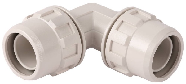 Соединитель ЗУБР ″ШиреФит″ угловой 90° ″штуцер с гайкой - штуцер с гайкой″, 20мм