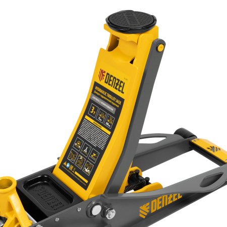 Домкрат гидравлический подкатной, 3 т, 75-500 мм, быстрый подъем, низкий подхват, проф. Denzel цена