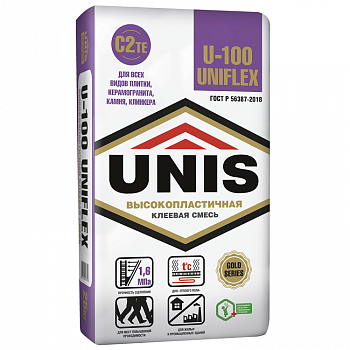 Юнис U-100 Uniflex клей для плитки эластичный 25 кг
