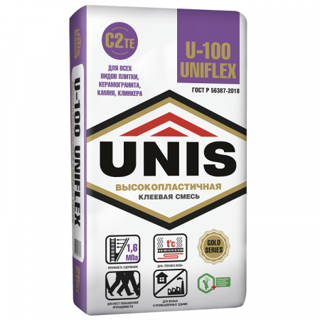 Клей плиточный эластичный Unis Uniflex U-100 25 кг