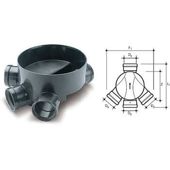 Дно ПП Wavin для колодца 315 / 160 тип 2