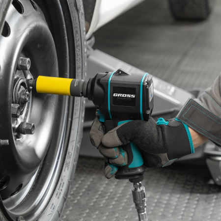 Гайковерт пневматический ударный G985K2, 1/2, 610Нм 9000 об/мин, с набором 17 предметов Gross цена