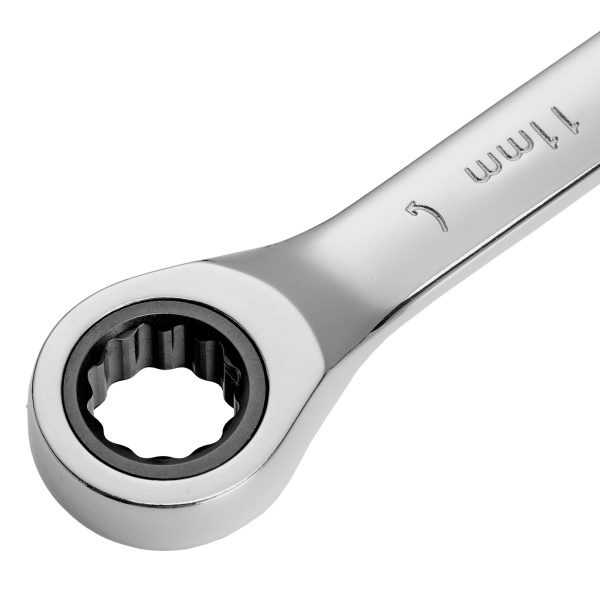 Ключ комбинированный, с трещеткой, 11 мм Denzel