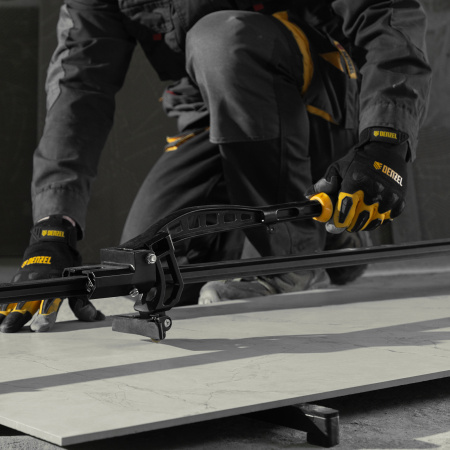 Плиткорез рельсовый 1200х16мм, каретка на подш., стальная станина, усил. рукоятка-пенал Denzel цена