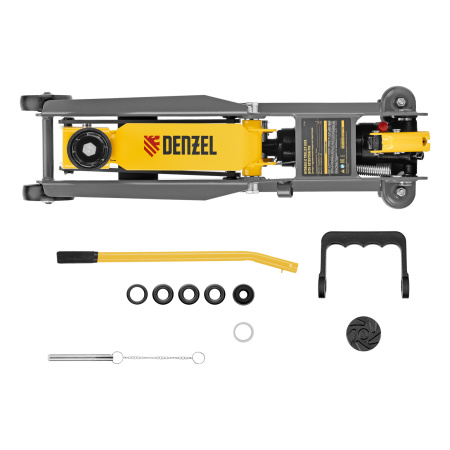 Домкрат гидравлический подкатной с фиксатором, 3 т, 190-532 мм, SUV Denzel цена