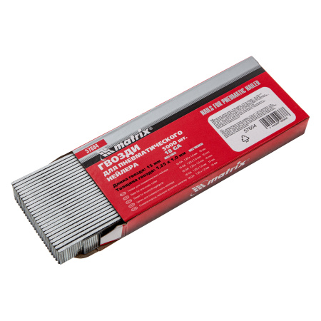 Гвозди для пневматического нейлера, длина 15 мм, ширина 1.25 мм, толщина 1 мм, 5000 шт Matrix цена