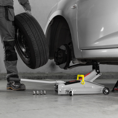 Домкрат гидравлический подкатной, 2 т, h подъема 135-355 мм Matrix цена