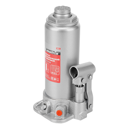 Домкрат гидравлический бутылочный, 8 т, высота подъема 230-457 мм Matrix цена