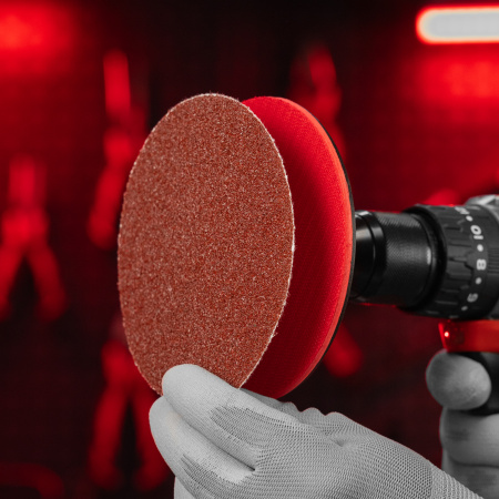 Круг абразивный на ворсовой подложке под "липучку", P 40, 125 мм, 10 шт Matrix