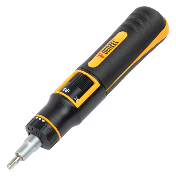 Отвертка реверсивная с револьверным механизмом, 11 шт, сталь S2  Denzel