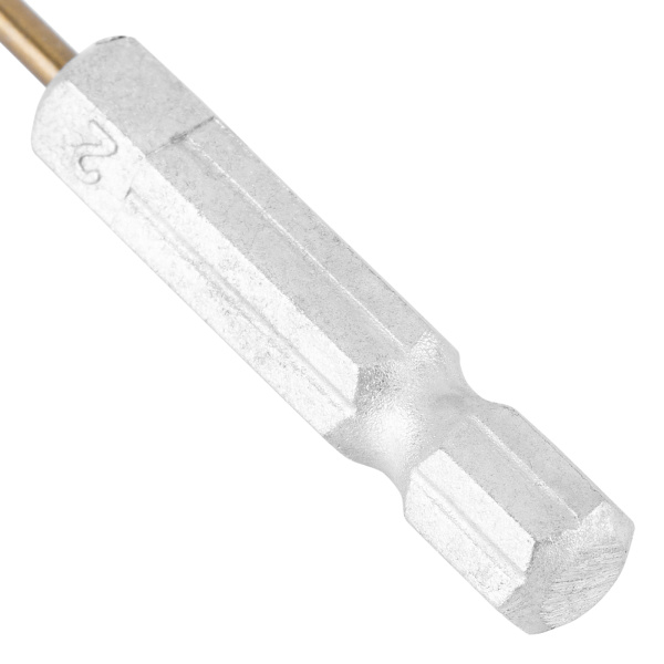 Сверло по металлу, 2 мм, HSS, нитридтитановое покрытие, шестигранный хвостовик Matrix