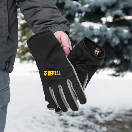 Перчатки универсальные, двойные, работа с сенсорным экраном, размер 10 Denzel