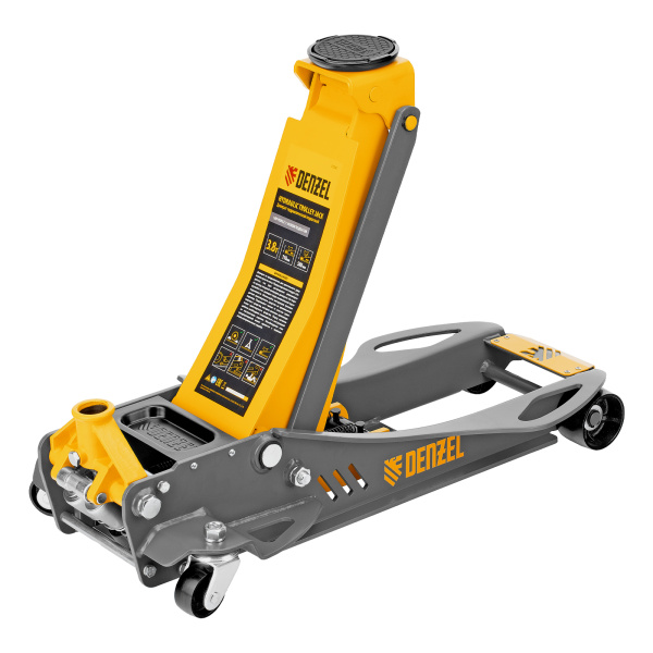 Домкрат гидравлический подкатной, 3,8 т, 110-580 мм, быстрый подъем, низкий подхват, проф. Denzel цена