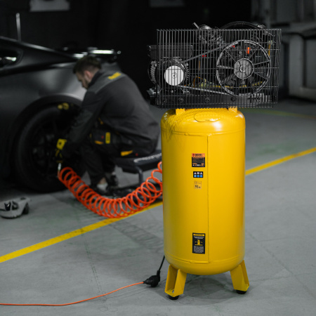 Компрессор воздушный BCV2200/100V, ременный привод , 2.3 кВт, 100 литров, 440 л/мин Denzel