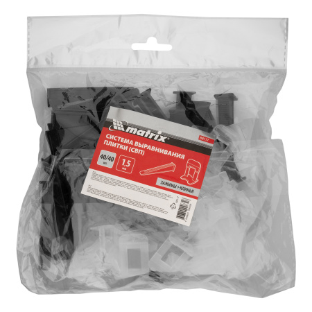 Комплект зажим + клин для системы выравнивания плитки СВП Ворота, 40/40 шт. в пакете Matrix цена
