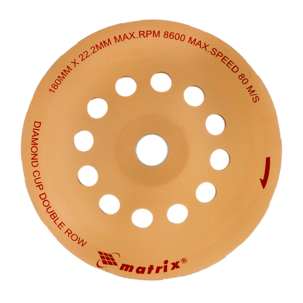 Чашка алмазная зачистная, 180 мм, двухрядная Matrix