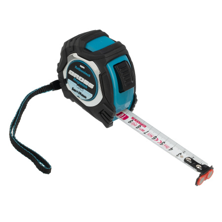 Рулетка Magnetisch 5 м х 19 мм,обрезиненный корпус,автоматическая фиксация,Нейлоновое покрытиеытие,зацеп с магнитом Gross цена