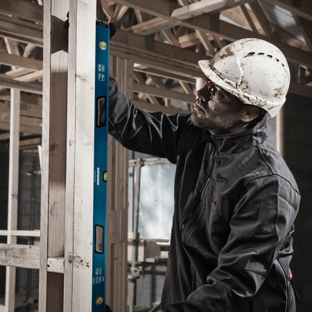 Уровень алюминиевый, 1200 мм, усиленный с ударопрочными заглушками, рукоятки, 3 глазка Gross цена