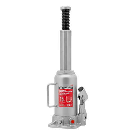 Домкрат гидравлический бутылочный, 15 т, высота подъема 230-460 мм Matrix цена