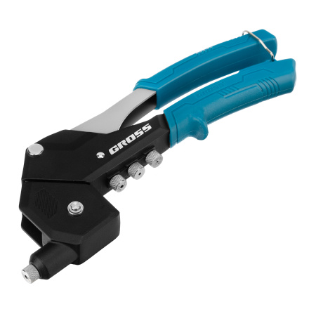 Заклепочник ручной, 290 мм, поворотный, 0-360, заклепки 2,4-3,2-4,0-4,8 мм Gross цена