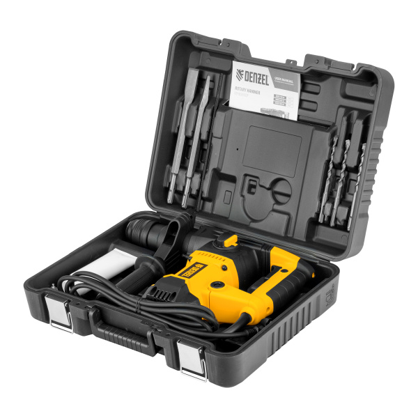 Перфоратор электрический RHVB-1250-32, SDS-plus, 1250 Вт, 5,5 Дж, 4 реж. Denzel