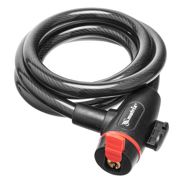 Замок тросовый универсальный с держателем, 12 х 1200 мм Matrix цена