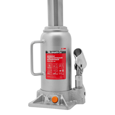 Домкрат гидравлический бутылочный, 12 т, h подъема 230-465 мм Matrix цена
