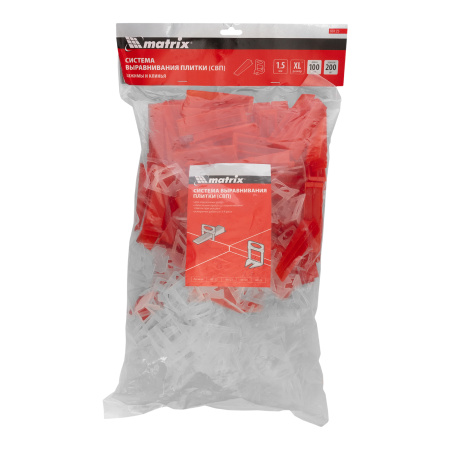Комплект зажим + клин для системы выравнивания плитки СВП Ворота XL, 200/100 шт. в пакете Matrix цена