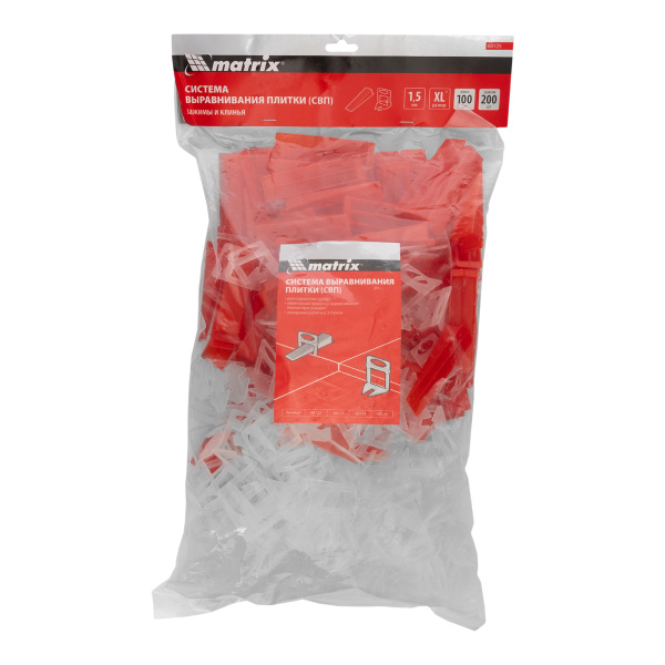 Комплект зажим + клин для системы выравнивания плитки СВП Ворота XL, 200/100 шт. в пакете Matrix цена