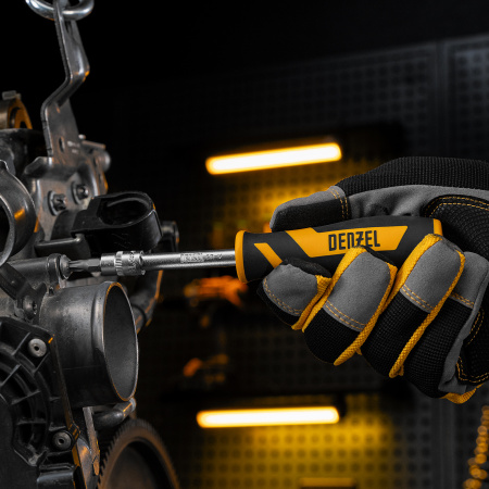 Набор инструментов, 1/2", 1/4", CrV, S2, пластиковый кейс, 109 предметов Denzel