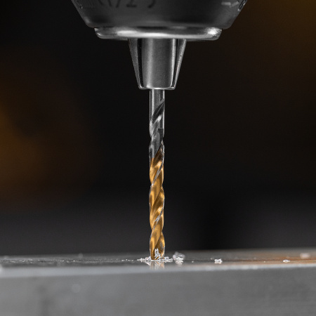 Сверло спиральное по металлу 3 x 60 мм, Р6М5, Golden Tip , 2шт. Denzel