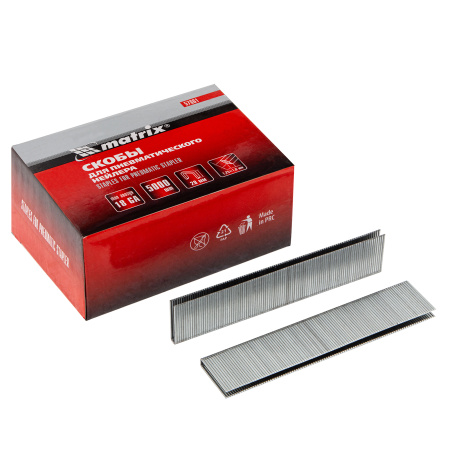 Скобы для пневматического степлера 18GA, 1.25х1 мм длина 28 мм ширина 5,7 мм, 5000 шт Matrix цена