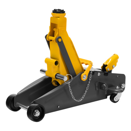 Домкрат гидравлический подкатной с фиксатором, 2,8 т, 135-385 мм Denzel цена