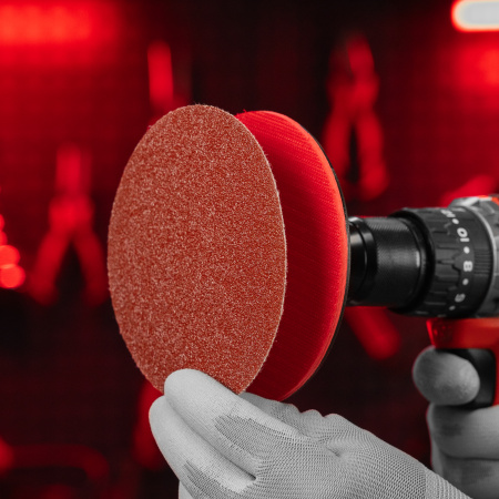 Круг абразивный на ворсовой подложке под "липучку", P 60, 125 мм, 10 шт Matrix