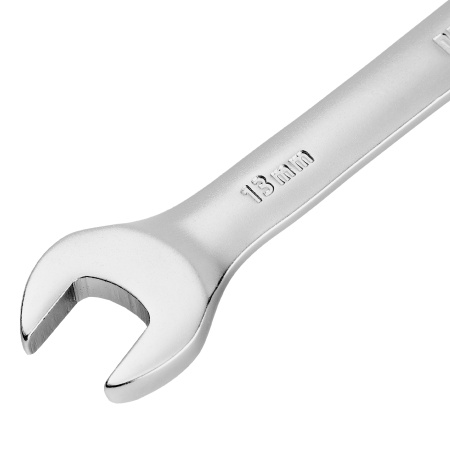 Ключ комбинированный трещоточный, 13 мм, CrV, матовый хром Denzel