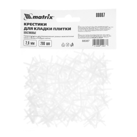 Крестики, 2.0 мм, для кладки плитки, 200 шт Matrix цена